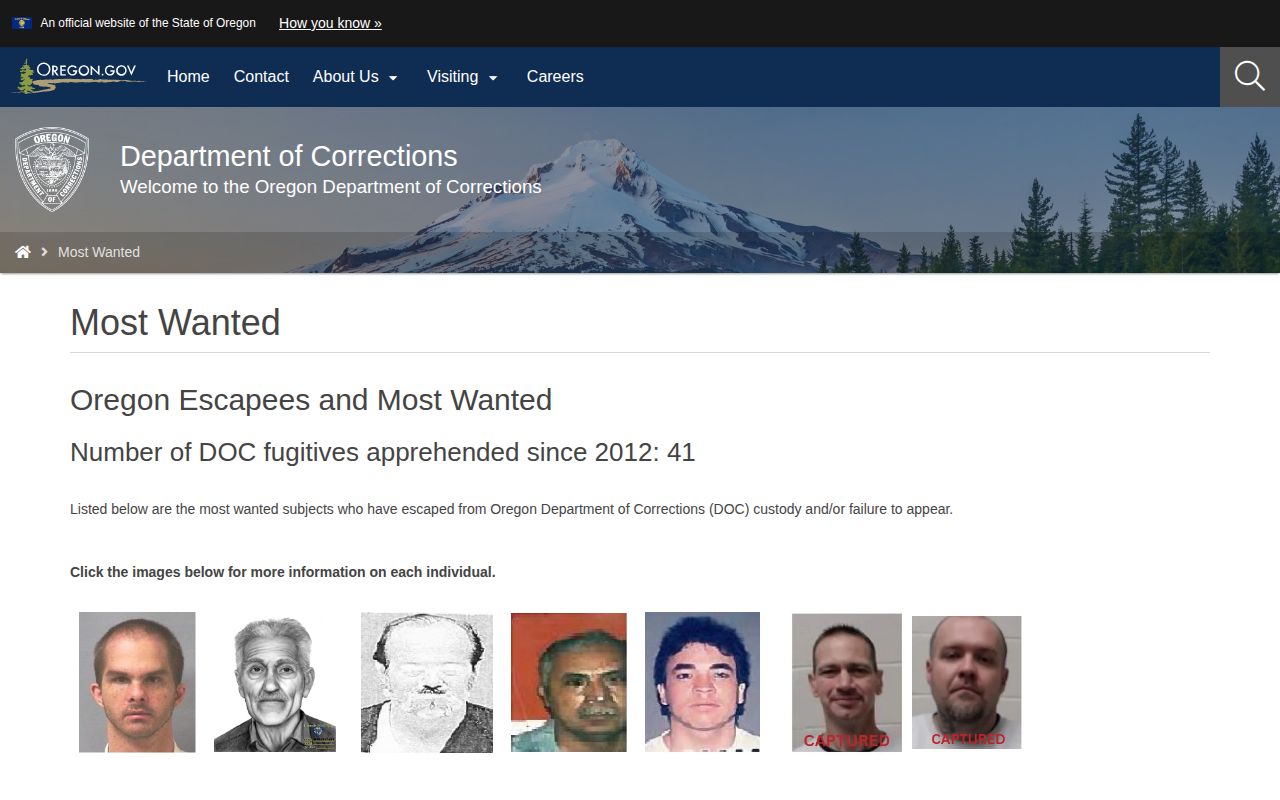 Deschutes County Oregon DOC wanted record resource